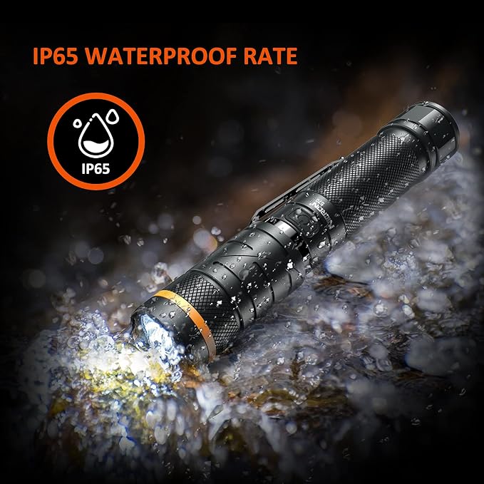 NICRON Flashlights,Rechargeable Magnetic LED Flashlights,1200 High lumens Tactical Flashlight,White/Red/Green Lights USB Charging,90 Degree Twist,IP65 Waterproof Outdoor