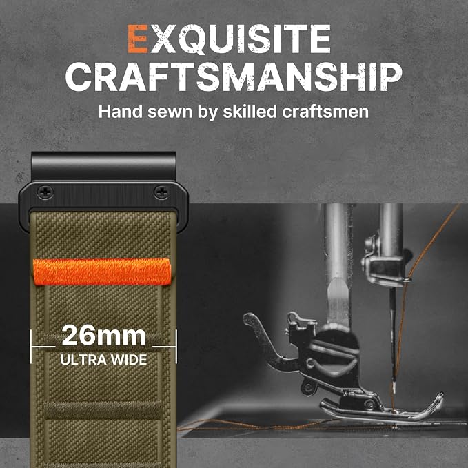 Bandletic Compatible with Garmin Fenix 8 51mm Band - 26mm Quick Fit Soft Stretchy Loop Bands with G-Hook for Fenix 7X 6X Pro/5X Plus/3/3 HR/Instinct 2X Solar 3 50mm /Enduro/Quatix 6X/Tactix/Epix Pro 2