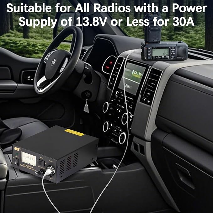13.8V 30A DC Power Supply, Universal Compact Ham Radio Power Supply with 10A Plug Socket Put & Noise Offset, Analog Lab AC to DC Switching Converter for CB VHF UHF HAM Amateur Radio,AnyTone &TYT Radio