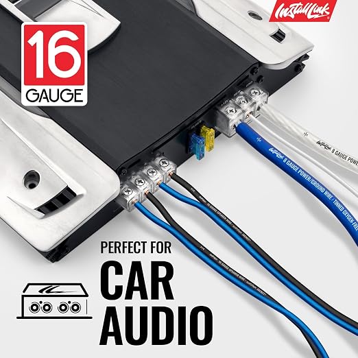 16 AWG Gauge Speaker Wire Cable Stereo, Car or Home Theater, CCA (250 Feet) by Install Link