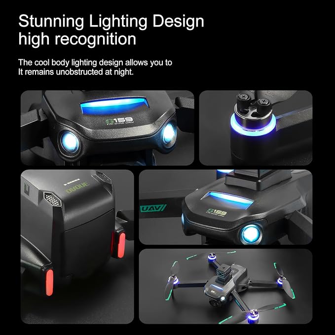 GPS Drone with 8K UHD EIS Camera for Adults, 5G WiFi FPV RC Quadcopter with Brushless Motors, Optical Flow Positioning, Obstacle Avoidance, Auto Return, Follow Me, 2 Batteries (White)