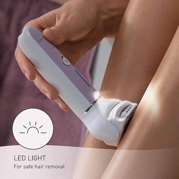 Panasonic Epilator with Gentle Cap, Electric Hair Removal Tool for Home, 3 Speed Settings, Wet Dry, Washable - ES-EY30