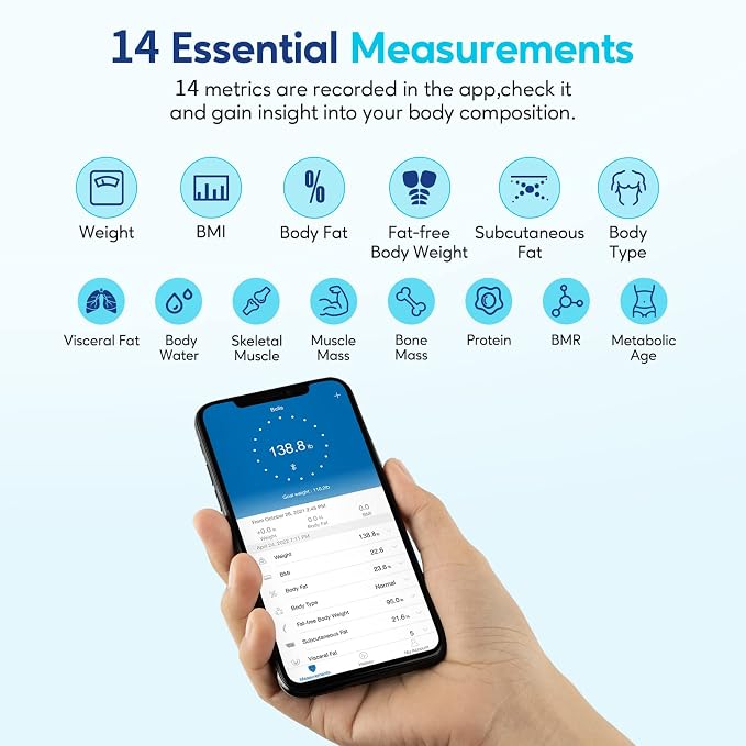 arboleaf Smart Bluetooth Bathroom Weight Scale+Smart Body Tape Measure with App