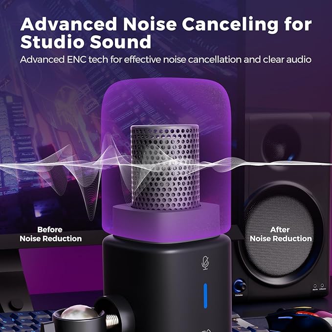 NearStream Podcast Equipment Bundle, XLR/USB Desk Microphone & Audio Interface