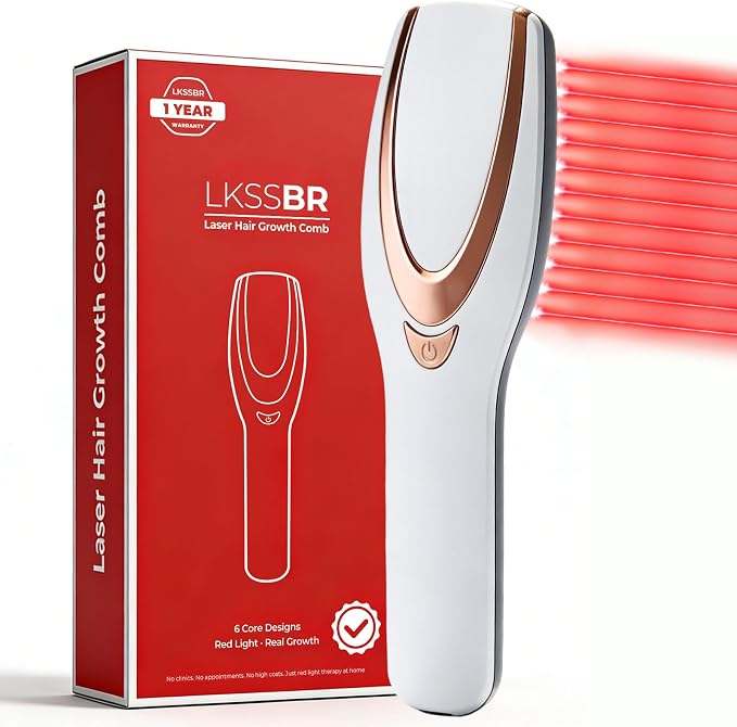 Laser Hair Growth Comb with 650nm Red Light & 470nm Blue Light, Electric Scalp Massager, Scalp Massager Hair Growth, Red Light Hair Brush, Head Massager (Model: A-803)