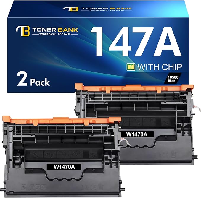 147A Black Toner Cartridge Compatible for HP 147A M612 W1470A 147X Toner for HP LaserJet Enterprise M610n M611dn M611x M612dn M612x MFP M634h M635fht M635h M636fh Printer Ink (2-Pack)