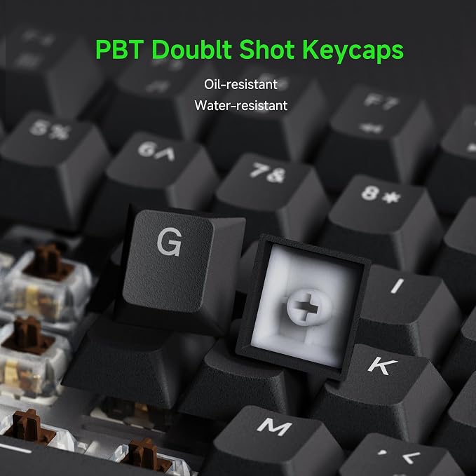 RK ROYAL KLUDGE R75 Wired Mechanical Gaming Keyboard, 75% Hot-Swap Mechanical Keyboard Volume Knob, Soft Pre-lubed Tactile Brown Switch