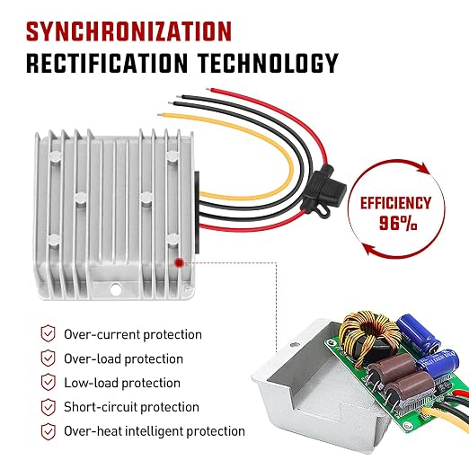 Nilight 48V 36V to 12V Voltage Converter 120W 10A Regulator Step Down to 12VDC Waterproof DC Convert Reducer Power Supply Transformer Module for Golf Cart Scooters
