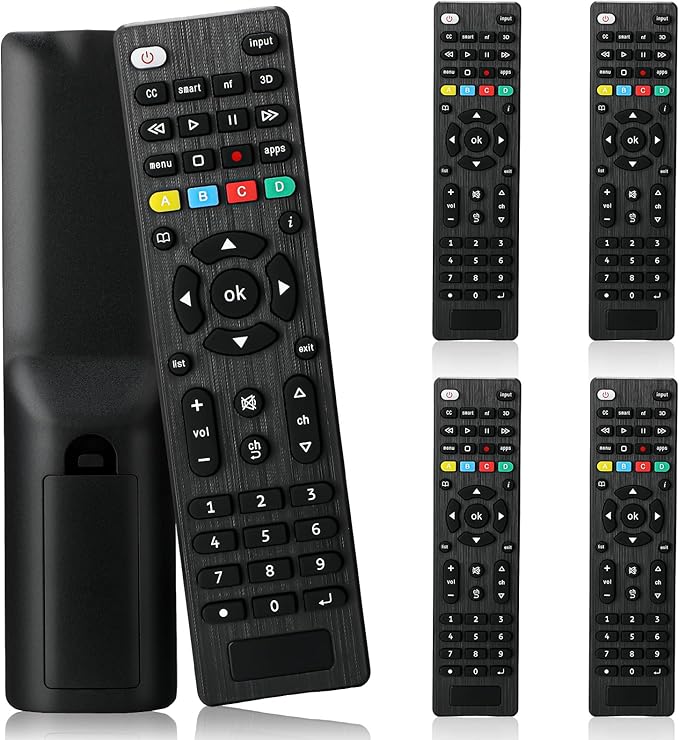 5 Pack Universal TV Remote Replacement Compatible with All Smart TV LED LCD HDTV 3D Series for Motel Hotel Nursing Home (Regular)