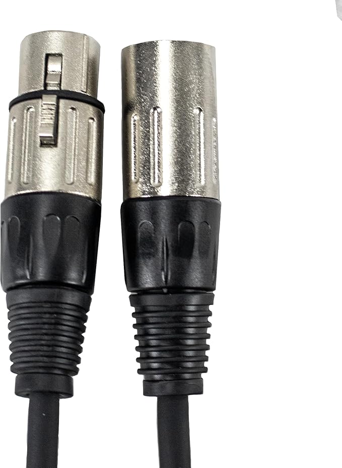 ChromaCast 5 Pack XLR Microphone Cable for Speaker or PA System, All Copper Conductors, 6MM PVC Jacket, 10 Foot, Black