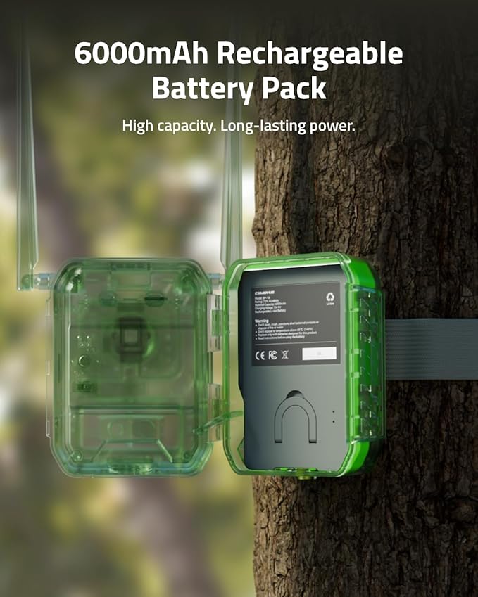 True 4K 4G LTE Cellular Hunting Camera Outdoor +Battery Pack+6W Solar Panel, 0.2s Trigger Speed, Game or Trail Camera with GPS, Non-Glow IR, SIM Card, Motion Capture, Talon Pro+BP-10+SP-10