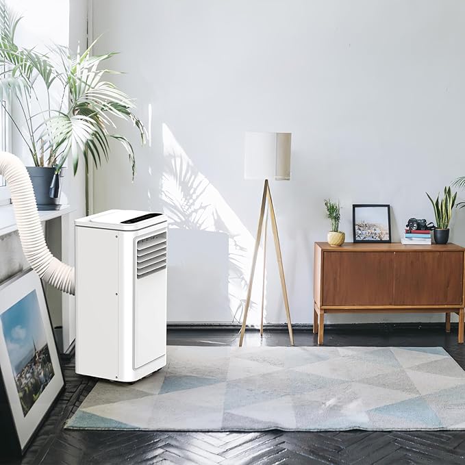 8000 BTU Portable Air Conditioners for Room up to 350 Sq. Ft, 3-in-1 Mini AC Unit for Bedroom with Dehumidifier & Fan Mode, Remote Control, Sleep Mode, 24H Timer