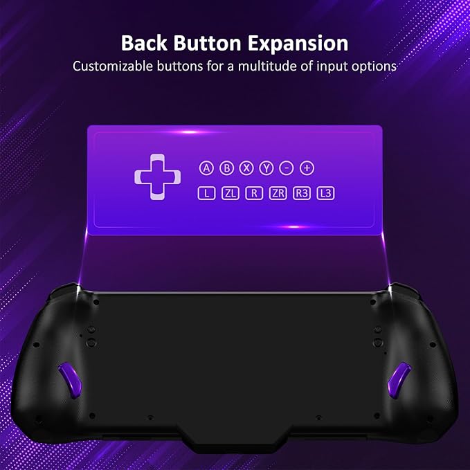 NexiGo Hall Effect Gripcon (No Drift, No Deadzone) with Hall Sensing Joystick for Switch/Switch OLED, Adjustable RGB Light, 6-Axis Gyro, Turbo, Mapping (Cosmic Nebula)
