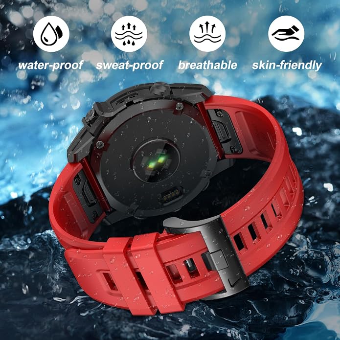 EZMVZKU 26mm Easyfit Straps for Garmin Fenix 8 AMOLED/8 Pro 51mm/7X/7XPro Sapphire Solar Watchands Replacement for Fenix 6X/6X Pro/5X/5X Plus/Enduro 3/2/Quatix 8/epix Pro/Descent Mk3i/Tactix 8 51mm