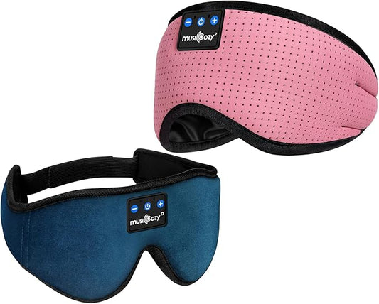 MUSICOZY Sleep Headphones Breathable Bluetooth 5.4 Headband 3D Sleeping Headphones, Wireless Eye Mask Sleep Earbuds for Side Sleeper Women Office Air Travel Cool Tech Gadgets Unique Gifts 2 Packs