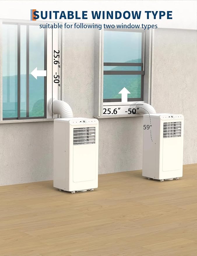 Portable Air Conditioners, 8000 BTU 3-in-1 AC Unit, Cools Up to 450 Sq.Ft, Quiet <42dB with 24H Timer & Remote, Floor Standing for Bedroom Home Office