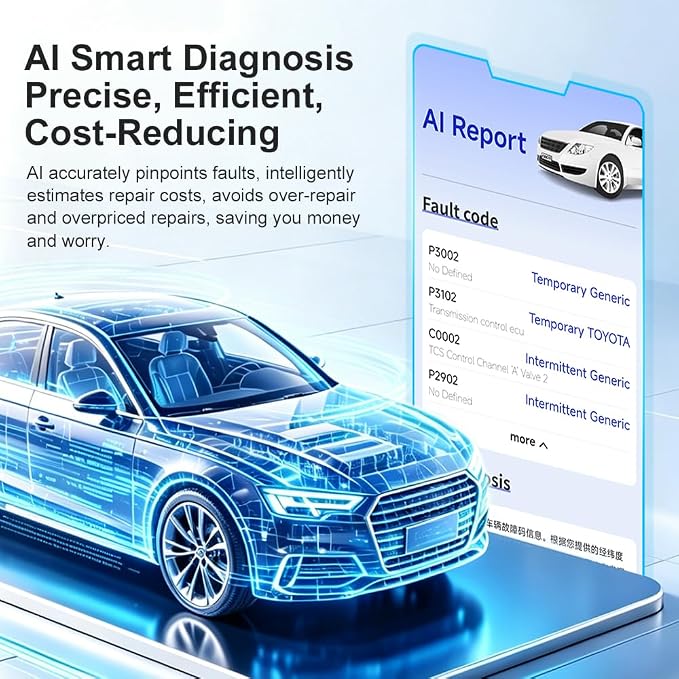 M200 OBD2 Scanner Diagnostic Tool, 4 System OBDII Code Reader for ENG/AT/ABS/SRS, AI Smart Diagnostics, WiFi Free Update, Check Engine Light Car Scan Tool for All OBD2 Cars Since 1996, 15 Languages