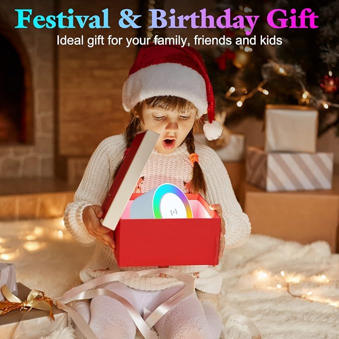 doopo Night Lights Bluetooth Speaker,Wireless Charger 15W with Phone Holder, Touch Control Bedside Lamp Dimmable with Dynamic Colored Music Light, Gifts for Teenage Girls Boys Room Decor