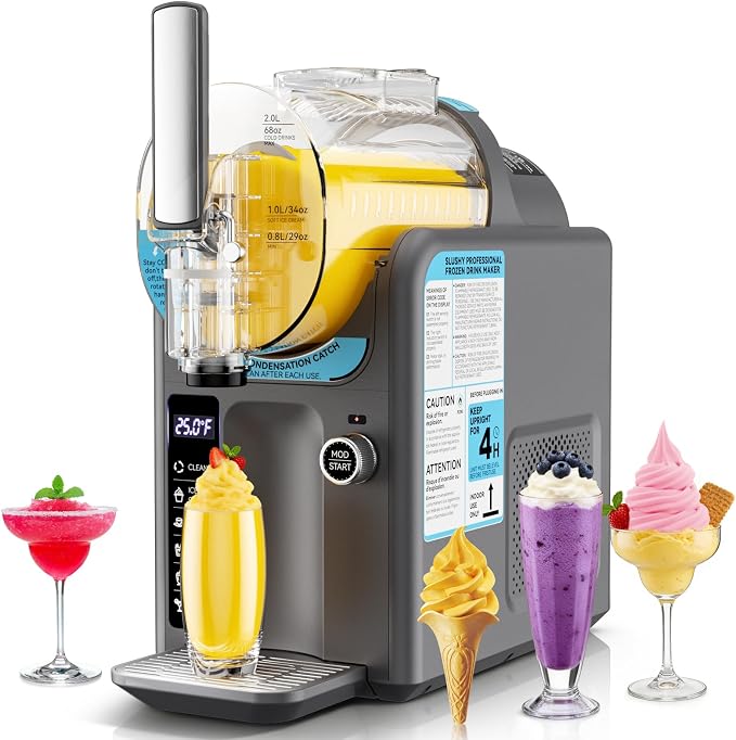 Ice Cream Machine Frozen Drink Maker, Slushie Machine for Home - Slushy Machine Maker No Ice Needed Self Cleaning, 5 Preset for Soft Serve Ice Cream, Slushie, Margarita, Frappés, Milkshake