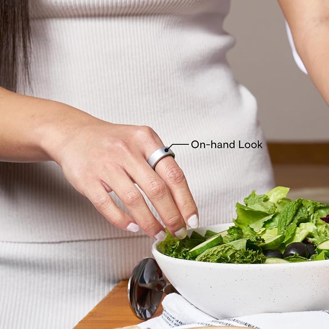 QALO Smart Ring – Size Before You Buy – No Subscription Fee – Titanium Fitness Tracker, Tracking for Sleep, Steps, HRV, Women’s Health, iOS & Android Compatible (Silver, Size 13)