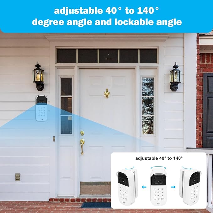 25ft Power Adapter Kit for myQ Smart Garage Video Keypad,Angle Adjustable(40 to 140) Degree Mounting Bracket for myQ, (2-in-1) Mount and Power Cable,Easy to Install