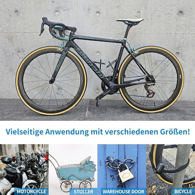 RAINCORE Light Weight Bike Cable Lock for Heavy Duti Anti Theft - 39inch (100cm) - 0.33lb (151g) - Bike Chain Lock with Chain Cutter Proof Fiber - Patented Korea - Security Cable (39 inches)