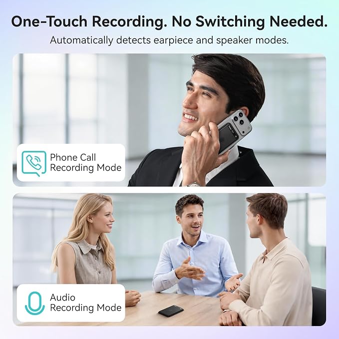 Mobvoi TicNote Lite AI Voice Recorder, AI Note Taking Device w/Instant Transcribe & Summarize, APP Control, Support 120+ Languages, AI Recorder w/Display for Lectures, Meeting, Calls