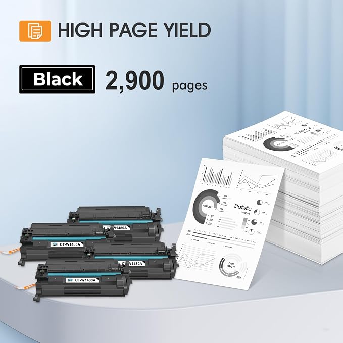 148A W1480A Toner Cartridge Black 4001n 4101fdw 148X Compatible Replacement for HP 148 148A W1480X for HP LaserJet Pro MFP 4101fdw 4101fdn Pro 4001dw 4001dn Printer Ink (4 Pack with Chip)