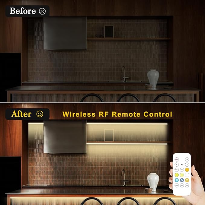 Pandery COB LED Strip Light,CCT Dimmable Strips Light,2700K-6500K,65ft/20m,8mm Wide,CRI90+ 24V LED Strips Kit with Bluetooth APP Control/Music Mode,for Bedroom,Kitchen,DIY Lighting