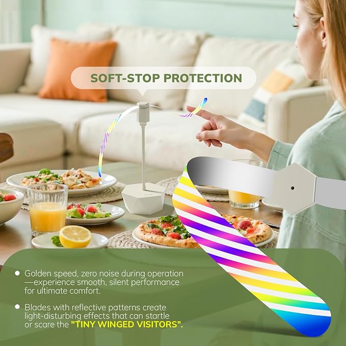 Grete Gotye Portable Battery Powered Fly Fans for Tables Up to 15 Hours Working Time, 6-Pack Indoor Outdoor Food Fan with Flexible Goose-Neck Blades for Home Restaurant Party Picnic Patio BBQ, Beige