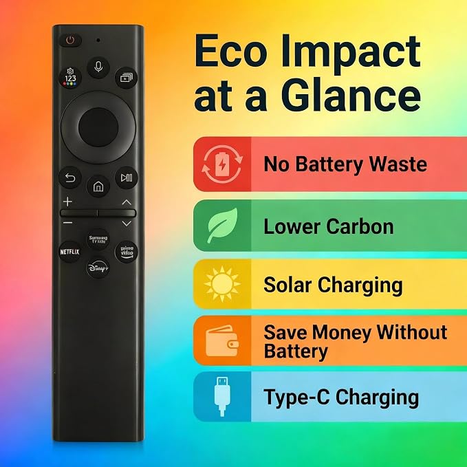 for Samsung TV Remote BN59-01385A, Compatible with Samsung Smart TV 2019-2025,Solar Charging Voice Remote, USB-C Rechargeable