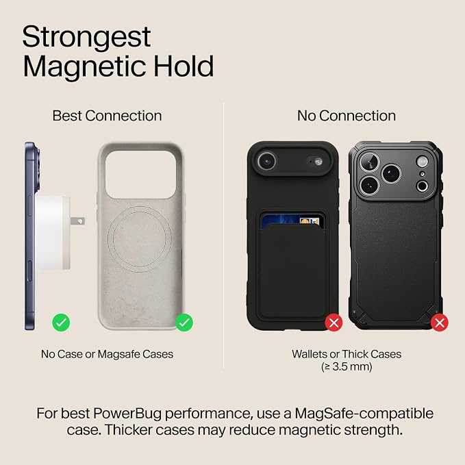 Twelve South PowerBug MagSafe Compatible Qi2 Magnetic Wireless Charger with 35W USB-C Hub – Fast Charging for iPhone 17, 16, 15, 14 & More – Slate