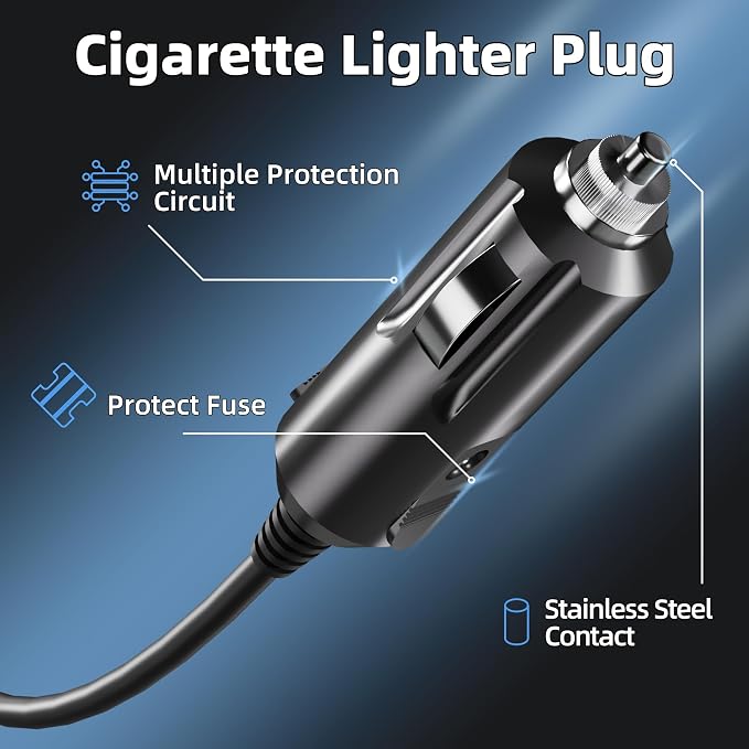 DAIERTEK Starlink Mini Cable Cigarette Lighter DC Power Adapter Starlink Car Charger Stable 36V 1.67A Output with 19 AWG Power Cord 12V-36V Input Power Cable for Starlink Mini