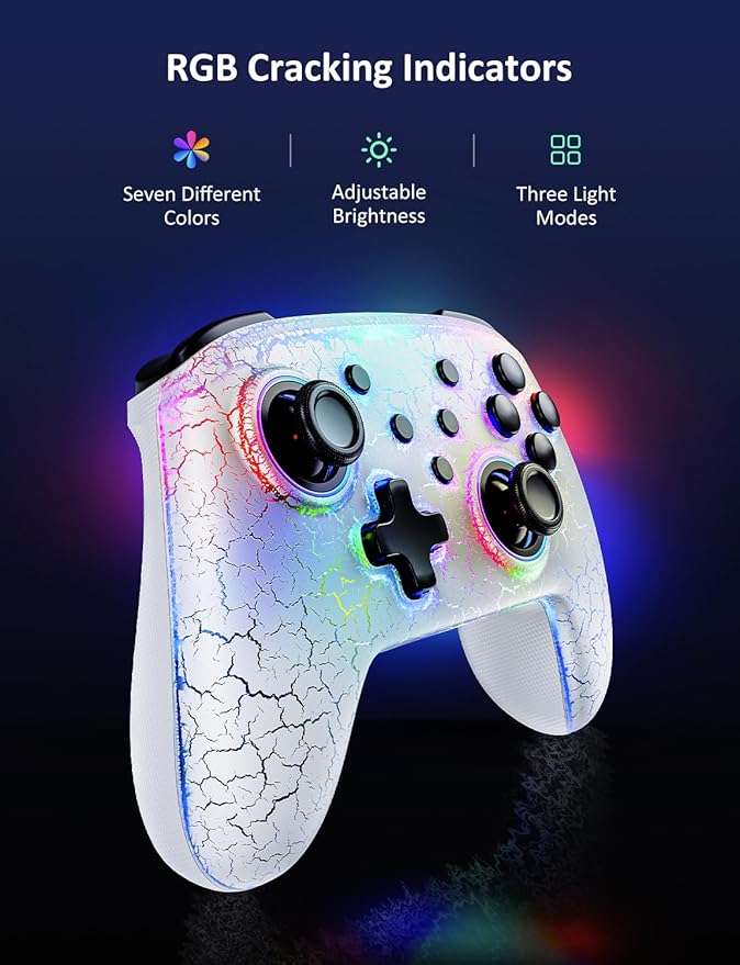 NexiGo Wireless Controller (No Deadzone) for Switch 2 and Switch, Bluetooth Controllers for Nintendo Switch with Vibration, Motion, Turbo and LED Light (Atmosphere)