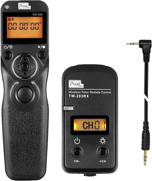 Pixel Remote Shutter Intervalometer TW283-E3 LCD Multi-Function Shutter Remote Release Timer Controller Adapter Compatible with Canon EOS DSLR Pentax Contax Cameras