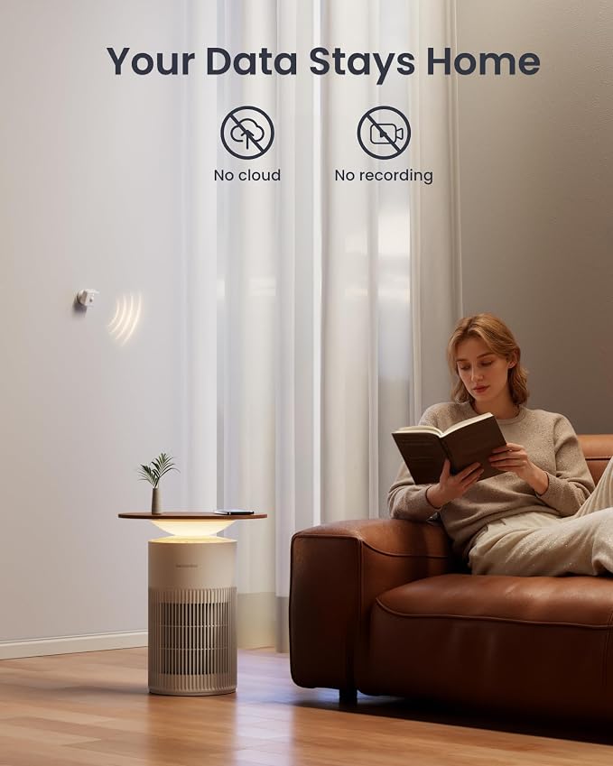 SwitchBot Smart mmWave Radar Motion Sensor, Bluetooth Presence Sensor with Dynamic Detection & Zone Positioning, Compatible with Alexa, HomeKit & Apple Home (Presence Sensor*1)