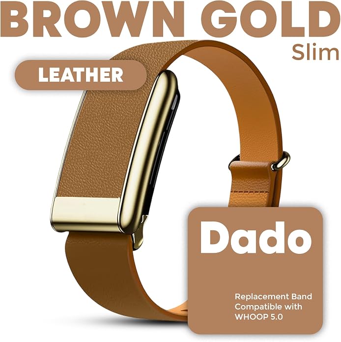DADO Luxe Tapered Leather Replacement Band Compatible with WHOOP 5.0, One, Peak, and Life Fitness Tracker – Durable & Comfortable | Not for Whoop Gen 4