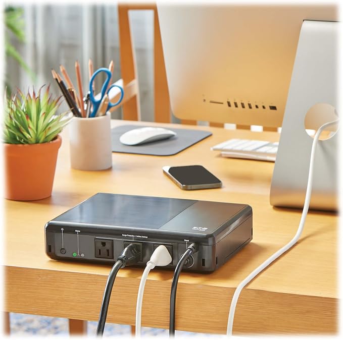 Tripp Lite 350VA UPS Desktop Battery Backup and Surge Protector, 210W, 3 Outlets, Home & Office UPS, Small Form Factor, Wall Mounting Option, 5ft Cord, 3-Year Warranty (BC350R)