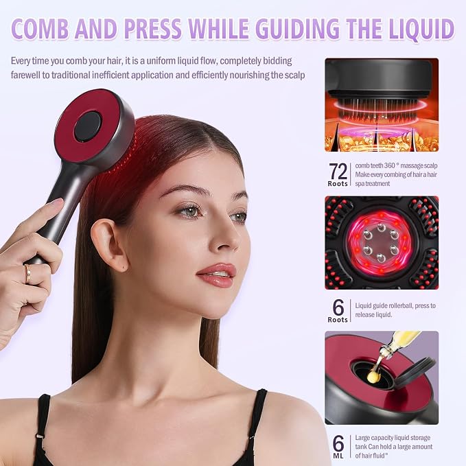 Electric Scalp Massager Comb | IPX7 Waterproof, Scalp Brush