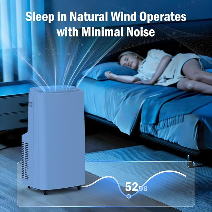 16,000 BTU Portable Air Conditioner, 3-in-1 AC Unit Cools/Dehumidifies/Fan, Wi-Fi Smart for Room Up to 800 Sq.Ft, Remote Control, 360° Wheels for Bedroom Large Room