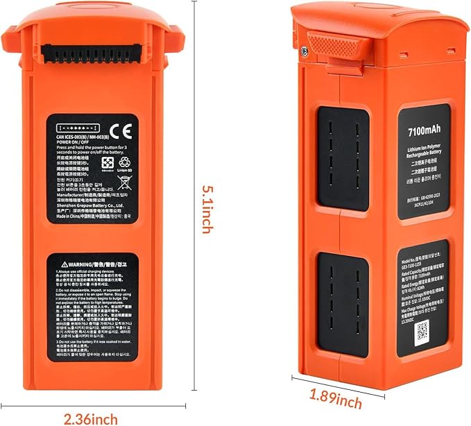 Autel Robotics EVO 2 Battery 7100 mAh 11.55V Smart Battery for EVO II Pro/Enterprise/RTK/Dual 640T Drones(V2 & V3), 2026 N-e-w, Orange