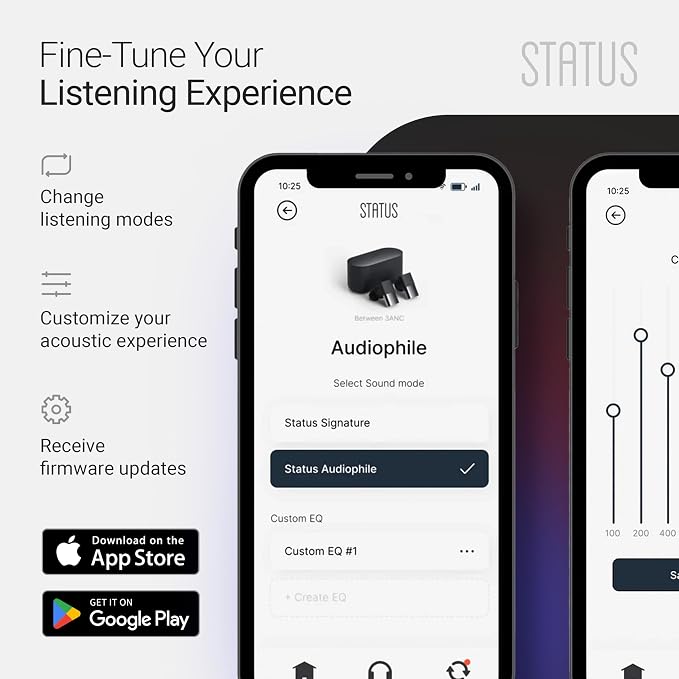 Status Between 3ANC Onyx True Active Noise Cancelling Wireless Earbuds - Black iPhone & Android ANC in Ear Buds, Charging Case, Built-in 6 Microphones, 8H Playtime, Bluetooth 5.2, IPX5