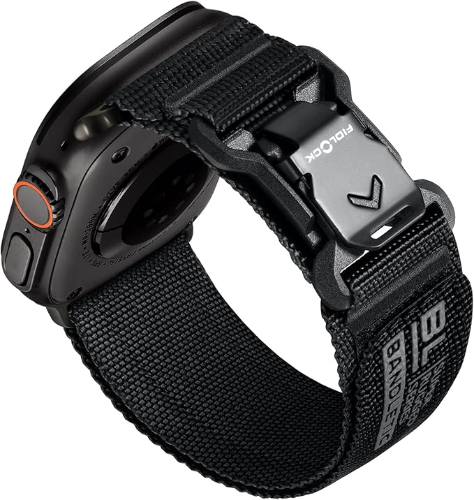 Bandletic Compatible with Apple Watch Bands for Men, Wide Soft Nylon Sport Strap with Magnetic Fidlock V-Buckle for iWatch 49mm(Ultra 3/2/1),46mm(11/10),45mm(9/8/7),44mm(SE3/SE2/SE/6/5/4),42mm(3/2/1)