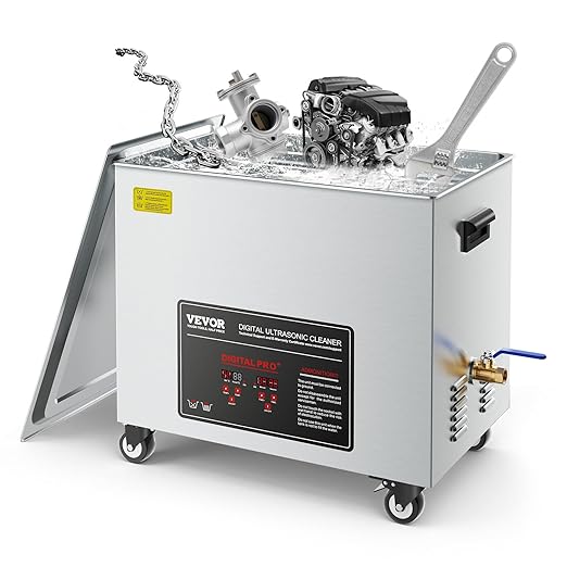 VEVOR 50L Ultrasonic Cleaner, Professional Ultrasonic Cleaner Machine with Cleaning Basket & Digital Display, 840W Stainless Steel Large Cleaning Machine with Wheels for Industrial Parts, Carburetors