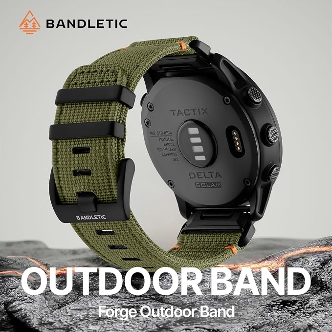 Bandletic Compatible with Fenix 8 51mm Band - 26mm Quick Fit Rugged Nylon Strap for Fenix 7X 6X Pro/5X Plus/3/3 HR/Instinct 2X Solar 3 50mm /Enduro/Quatix 6X 7X/Tactix Delta Charlie/Epix Pro 2/Descent