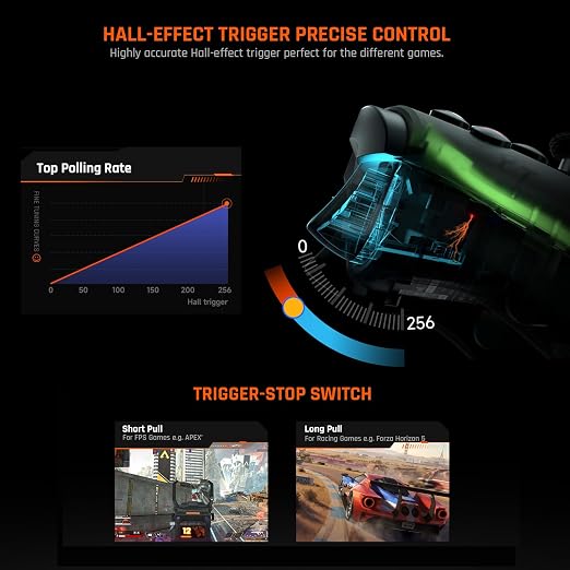BIGBIG WON Wireless Controller, Rainbow 2 Pro PC Controllers Motion Aiming, Hall Triggers, ALPS Joystick, Custom Button, 3.5mm Audio Gaming Controller for PC Windows/Android/iOS/Switch Controllers