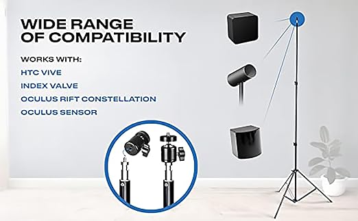 Skywin VR Tripod Stand for HTC Vive Base Station - 4 Adjustable Stands | Stable Tracking, Compatible with HTC Vive, Sensor Stand & Base Station Mount for Vive Sensors or Oculus Rift Constellation