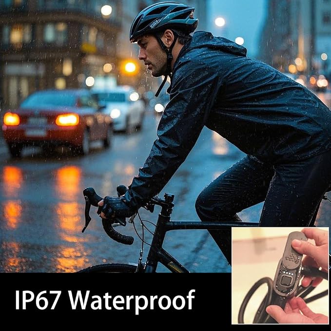 Fingerprint Bike Cable Lock, eLinkSmart 59'' Waterproof Heavy Duty Electric Smart Cable Lock with Key App iWatch Unlock for Bicycle Scooter Motorcycle Door Fence Gate Phone
