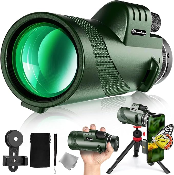 40x60 High Power Monocular Telescope | Comes with Smartphone Adapter Tripod Travel Bag | Bird Watching Hunting Hiking Camping Gift