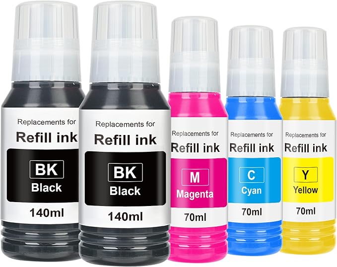 EaseFusion Replacement for Epson 502 Ink Refill Bottles Work with ET-2850 ET-3850 ET-4850 ET-15000 ET 2850 ET 3850 ET15000 ET4850 ET-2760 ET-3830 ET3843 ET-3760 ET2750 ET4750 3750 (5Packs-2BK,CMY)